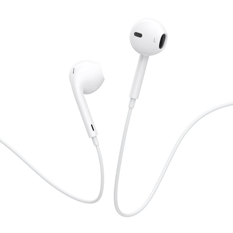 Celebrat earphones με μικρόφωνο E500, USB-C σύνδεση, Φ14mm, 1.2m, λευκά – φωτογραφία 3