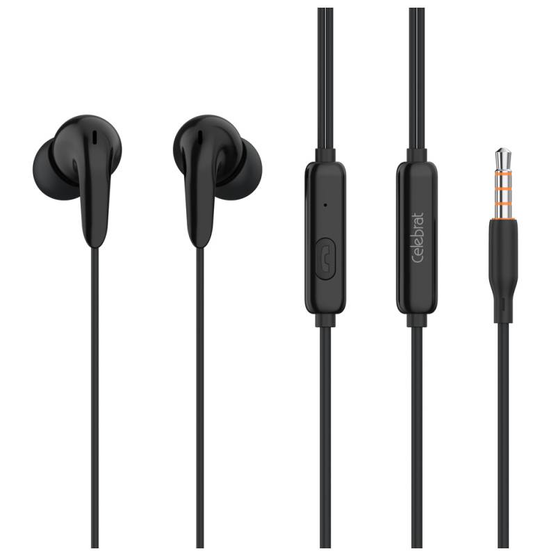 Celebrat earphones με μικρόφωνο G26, 3.5mm σύνδεση, Φ10mm, 1.2m, μαύρα Celebrat earphones με μικρόφωνο G26, 3.5mm σύνδεση, Φ10mm, 1.2m, μαύρα