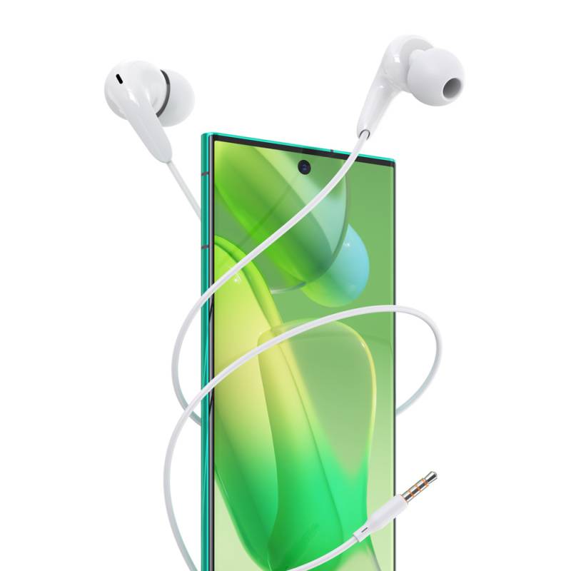 Celebrat earphones με μικρόφωνο G26, 3.5mm σύνδεση, Φ10mm, 1.2m, λευκά – φωτογραφία 2
