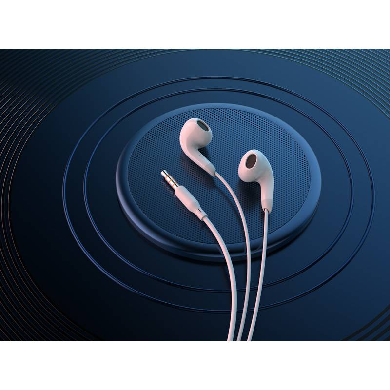 Celebrat earphones με μικρόφωνο G27, 3.5mm σύνδεση, Φ14mm, 1.2m, λευκά – φωτογραφία 2
