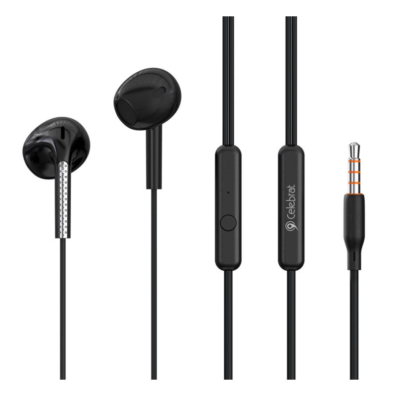 Celebrat earphones με μικρόφωνο G28, 3.5mm σύνδεση, Φ10mm, 1.2m, μαύρα