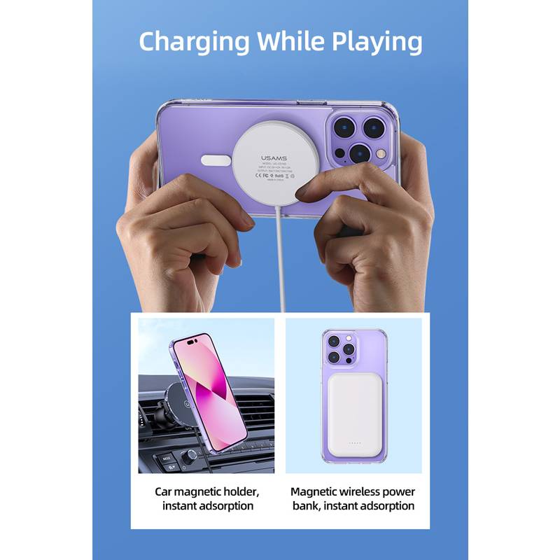 USAMS θήκη Ice Magnet για iPhone 14 Plus, με μαγνήτες, διάφανη – φωτογραφία 3
