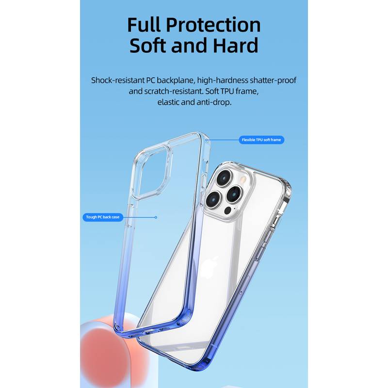 USAMS θήκη Binz για iPhone 14 Pro Max, μπλε & διάφανη – φωτογραφία 3