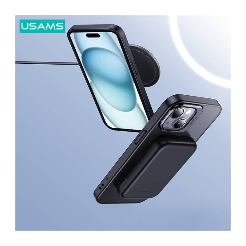 USAMS θήκη Geying US-BH856 για iPhone 15 Plus, διάφανη/μπλε – φωτογραφία 4