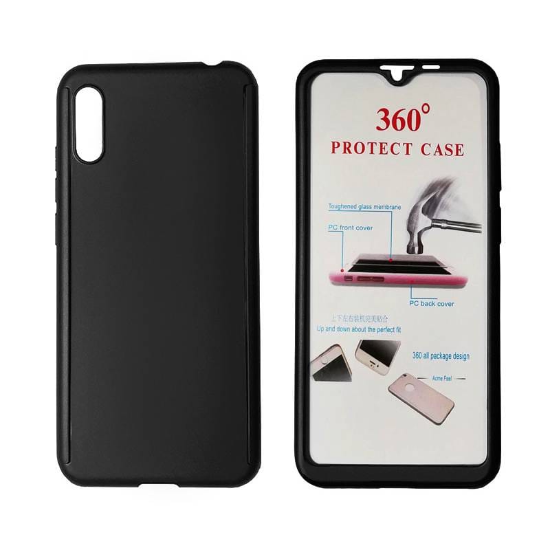 Powertech Θήκη Body 360° Tempered Glass, Huawei Y5 2019/Honor 8S, μαύρη