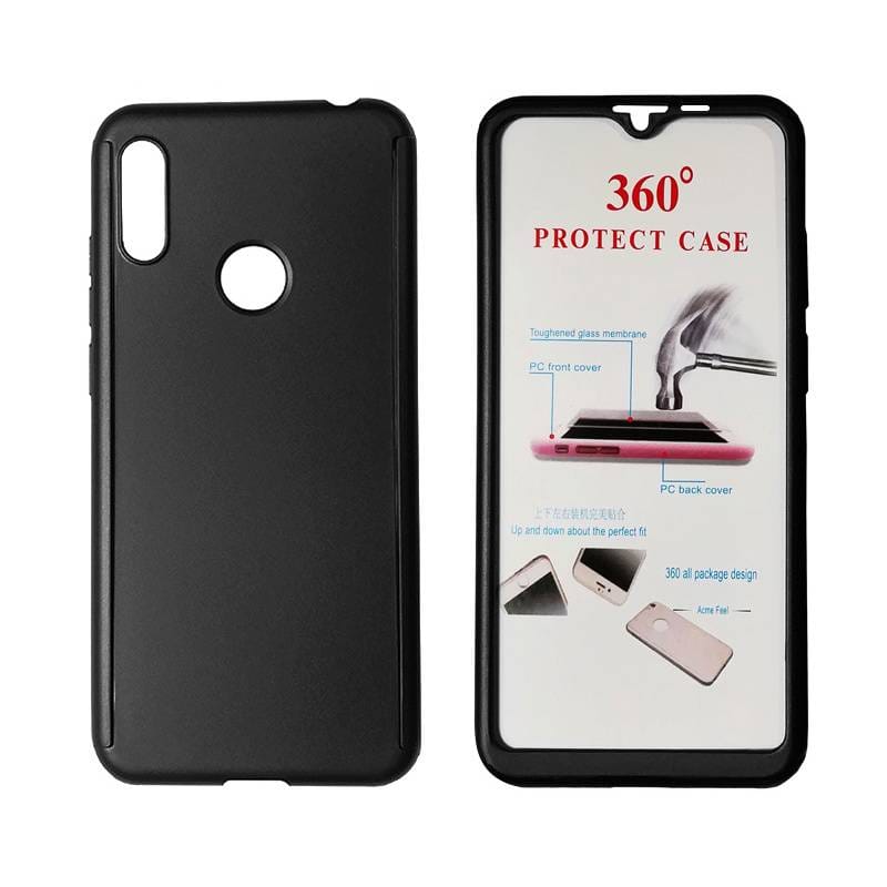Powertech Θήκη Body 360° με Tempered Glass για Huawei Y6/Pro 2019, μαύρη