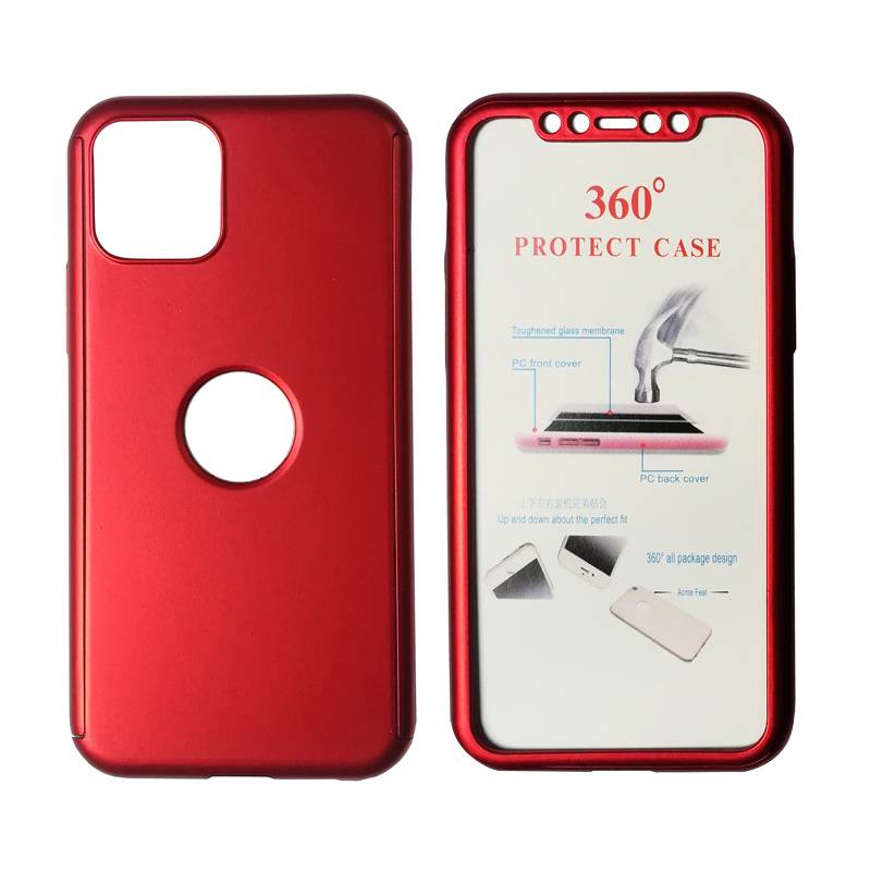 Powertech Θήκη Body 360° με Tempered Glass για iPhone 11 Pro, κόκκινη