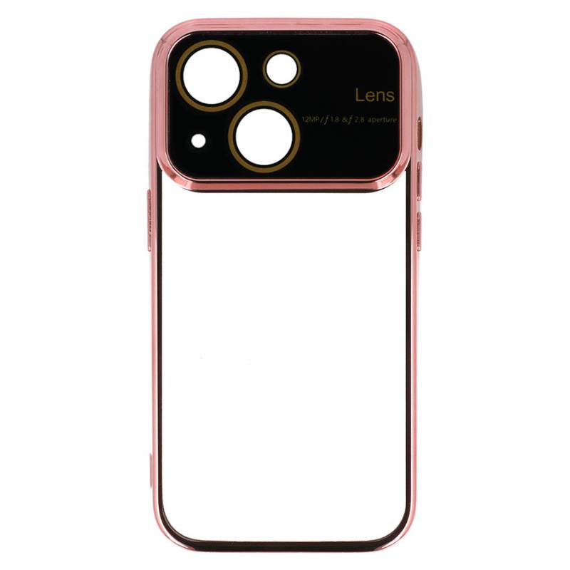 Powertech θήκη Electro Lens MOB-1945 για iPhone 15, διάφανη-ροζ χρυσό