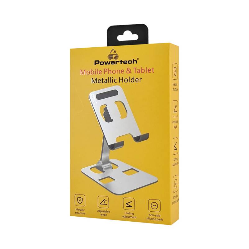 Powertech μεταλλική βάση smartphone/tablet PT-1159, 10", foldable, ασημί – φωτογραφία 5