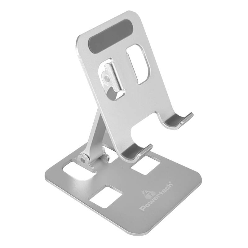 Powertech μεταλλική βάση smartphone/tablet PT-1159, 10", foldable, ασημί