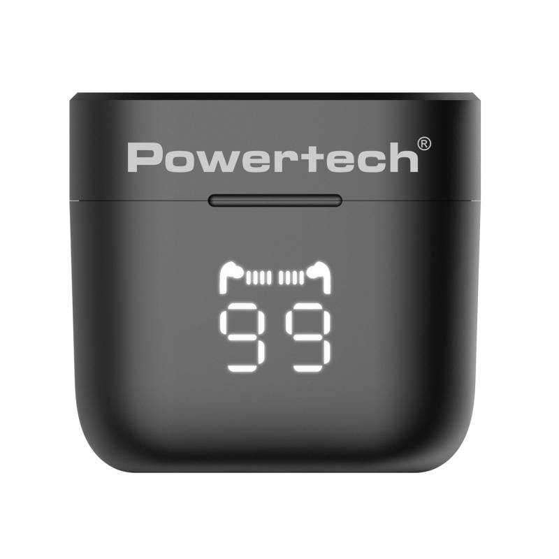 Powertech earphones με θήκη φόρτισης PT-1227, TWS, ENC, 30/480mAh, μαύρα – φωτογραφία 5