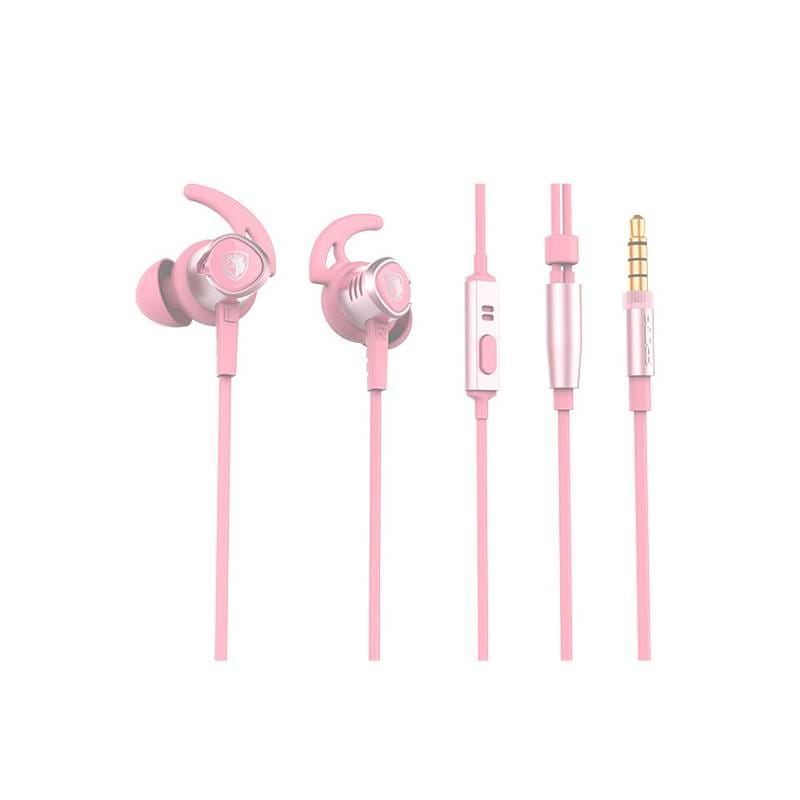 Sades gaming earphones Wings 20 με μικρόφωνο, 3.5mm, Φ12mm, 1.2m, ροζ – φωτογραφία 4