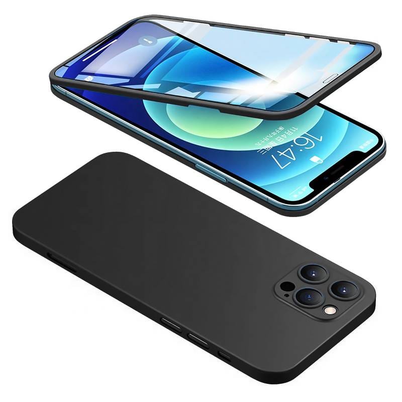 Powertech θήκη & tempered glass 2.5D TGC-0003, iPhone 12 Pro Max, μαύρη