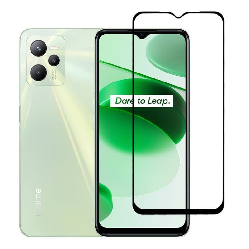 Powertech tempered glass 5D TGC-0579, Realme C35, full glue, μαύρο