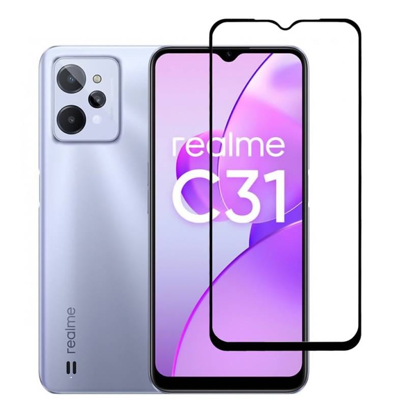 Powertech tempered glass 5D TGC-0580, Realme C31, full glue, μαύρο