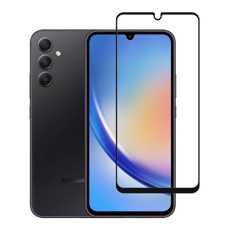 Powertech tempered glass 5D TGC-0638, Samsung A34 5G, full glue, μαύρο