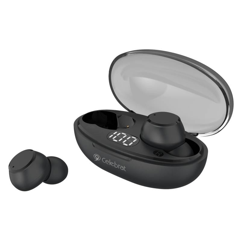 Celebrat earphones με θήκη φόρτισης TWS-W32, True Wireless, Φ8mm, μαύρα Celebrat earphones με θήκη φόρτισης TWS-W32, True Wireless, Φ8mm, μαύρα