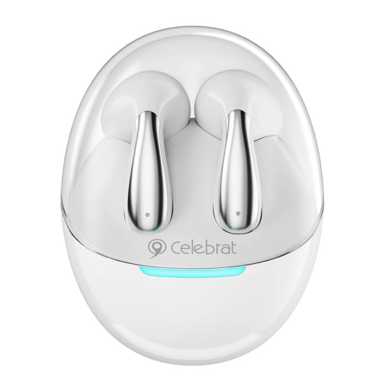 Celebrat earphones με θήκη φόρτισης W51, True Wireless, Φ13mm, λευκά – φωτογραφία 4