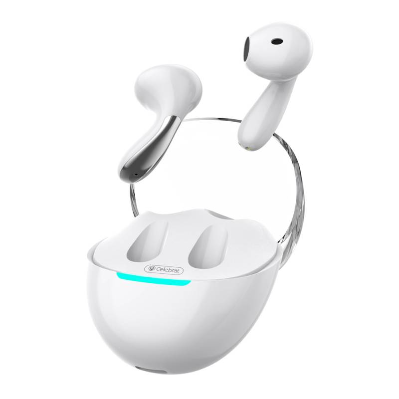 Celebrat earphones με θήκη φόρτισης W51, True Wireless, Φ13mm, λευκά
