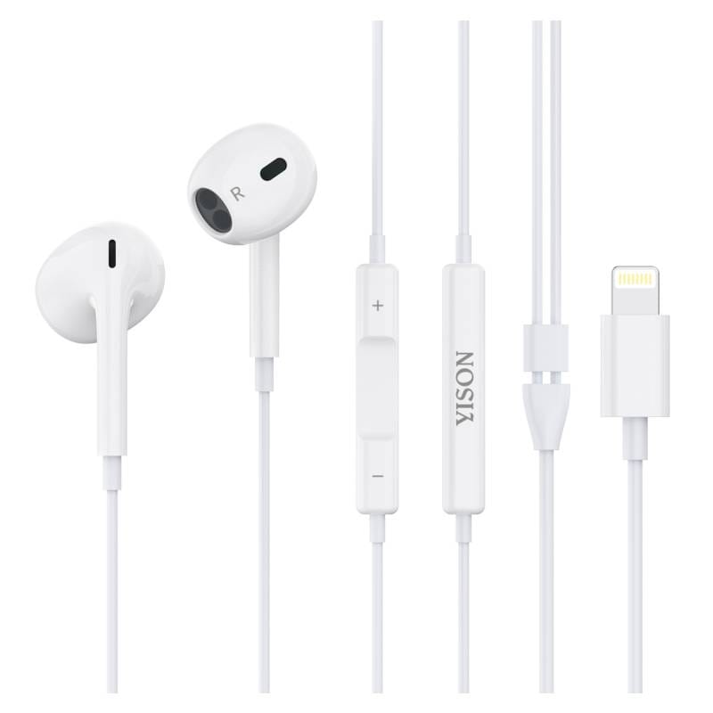 Yison earphones με μικρόφωνο X7, Lightning σύνδεση, Φ14mm, 1.2m, λευκά Yison earphones με μικρόφωνο X7, Lightning σύνδεση, Φ14mm, 1.2m, λευκά