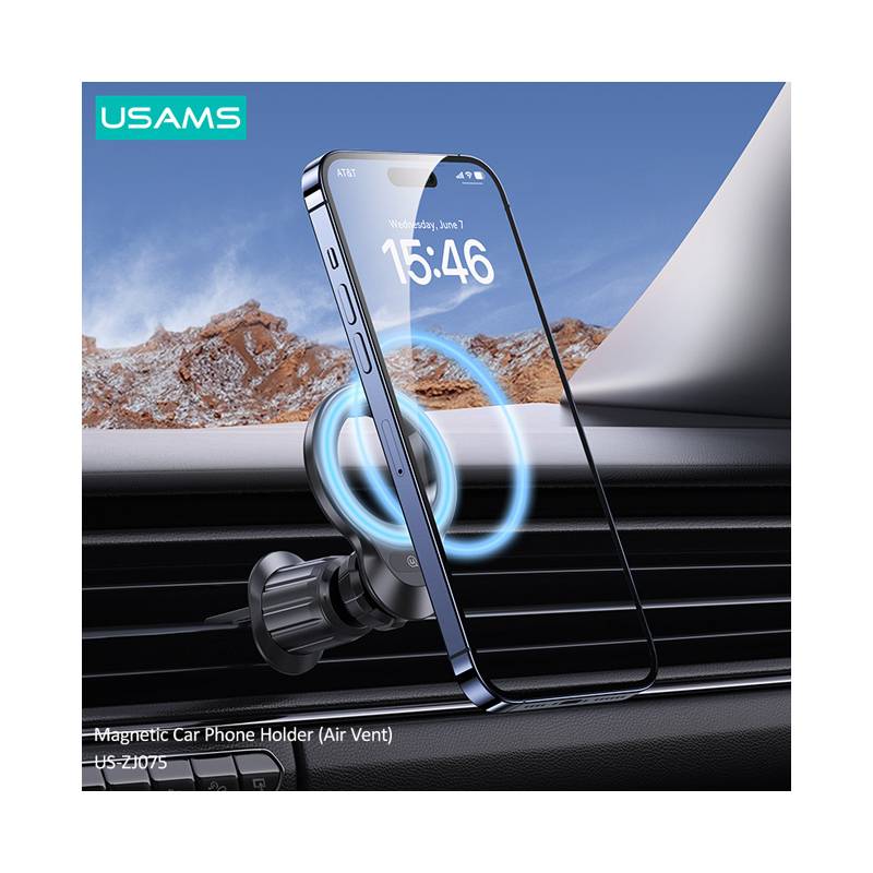 USAMS βάση smartphone αυτοκινήτου US-ZJ075, αεραγωγών, μαγνητική, μαύρη – φωτογραφία 4