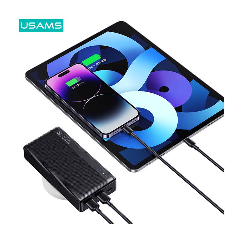 USAMS power bank US-CD205, 2x USB θύρες εξόδου, 10000mAh, 10W, λευκό – φωτογραφία 3