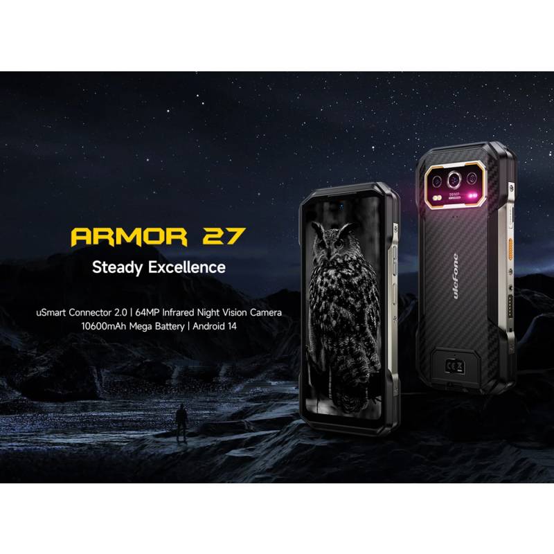 Ulefone smartphone Armor 27, 6.78", 12/256GB, 10600mAh, IP68/IP69K, μαύρο – φωτογραφία 2