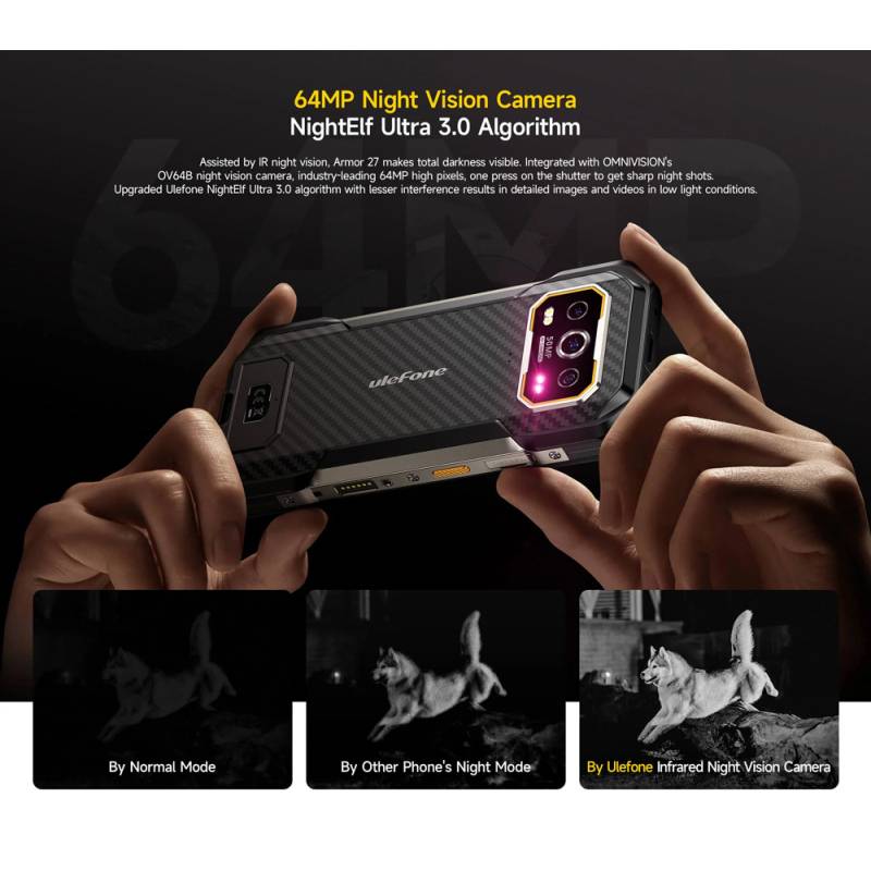 Ulefone smartphone Armor 27, 6.78", 12/256GB, 10600mAh, IP68/IP69K, μαύρο – φωτογραφία 4