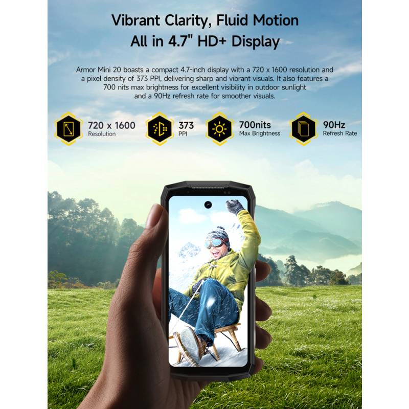 Ulefone smartphone Armor Mini 20, 4.7", 8/256GB, 4G, 6200mAh, IP68/IP69K, μαύρο – φωτογραφία 3