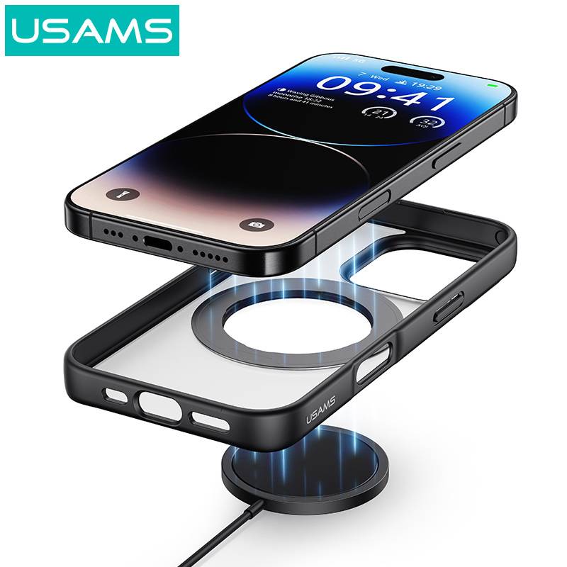 USAMS θήκη GZ US-BH895 για iPhone 16 Plus, διάφανη/μαύρη – φωτογραφία 4