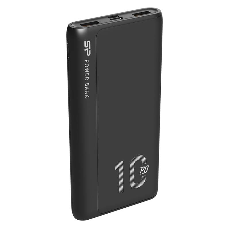 Silicon Power power bank QP15, 10000mAh, 2x USB & USB Type-C, 3A, μαύρο Silicon Power power bank QP15, 10000mAh, 2x USB & USB Type-C, 3A, μαύρο
