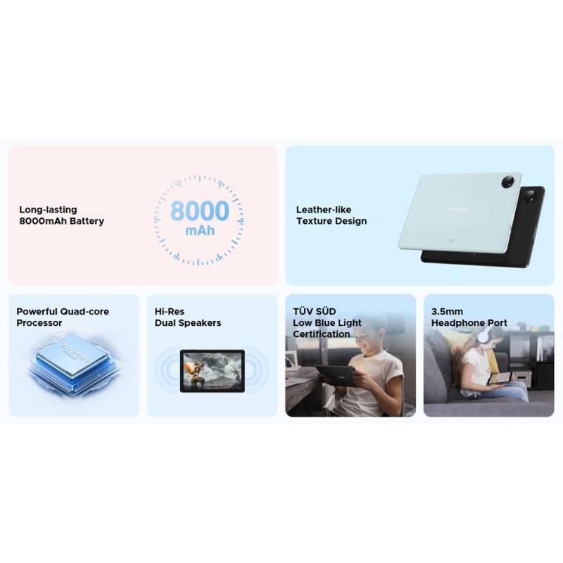 Doogee tablet T10W, 10.1", 4/128GB, 4G, Android 14, 8000mAh, μαύρο – φωτογραφία 3