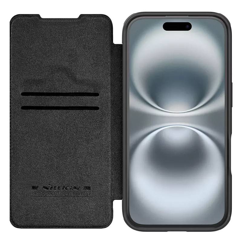 Nillkin θήκη Qin Prop Leather για iPhone 16, δερμάτινη, μαύρη – φωτογραφία 2