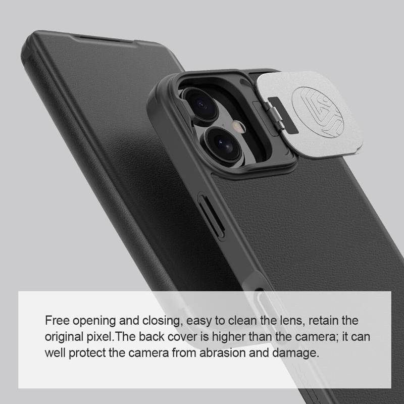 Nillkin θήκη Qin Prop Leather για iPhone 16, δερμάτινη, μαύρη – φωτογραφία 3