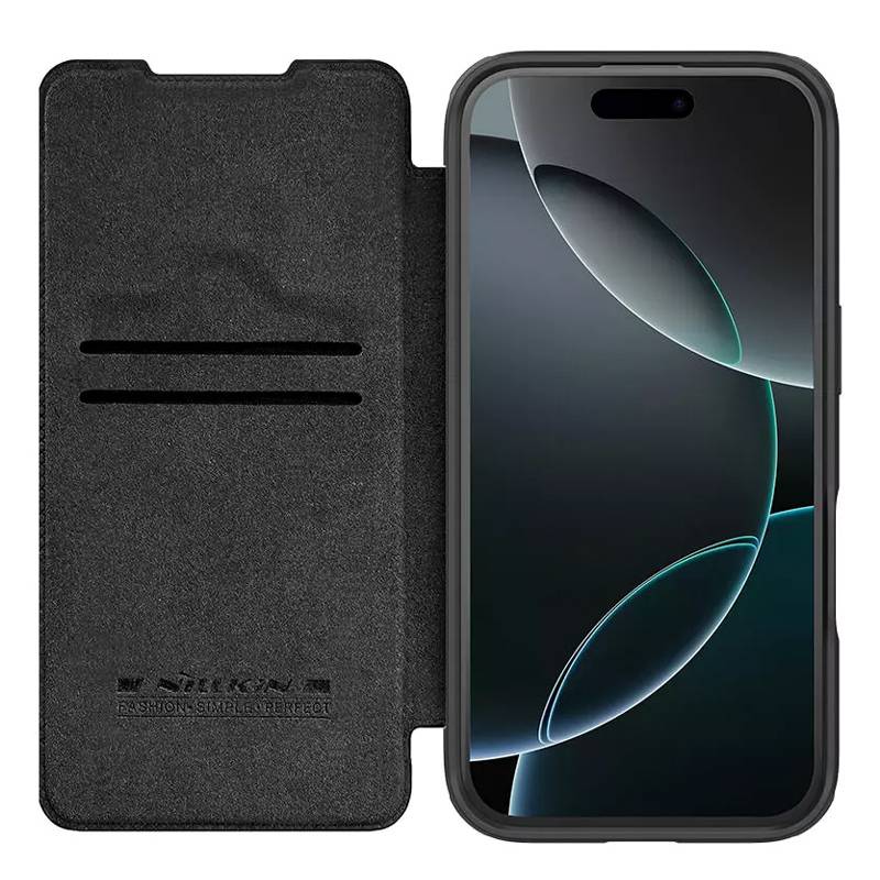 Nillkin θήκη Qin Prop Leather για iPhone 16 Pro, δερμάτινη, μαύρη – φωτογραφία 2