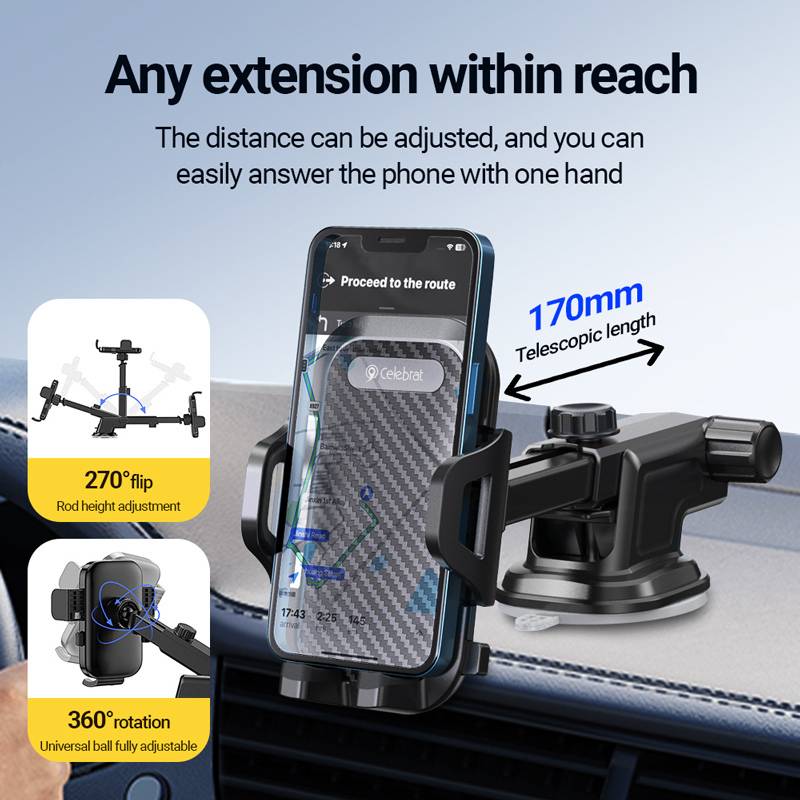 Celebrat βάση smartphone αυτοκινήτου HC-24 για ταμπλό, μαύρη – φωτογραφία 2