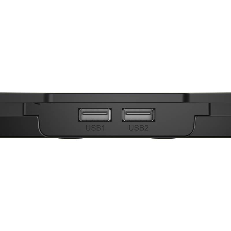 Powertech βάση & ψύξη laptop PT-1346, έως 15.6", 2x 125mm LED fan, μαύρη – φωτογραφία 5