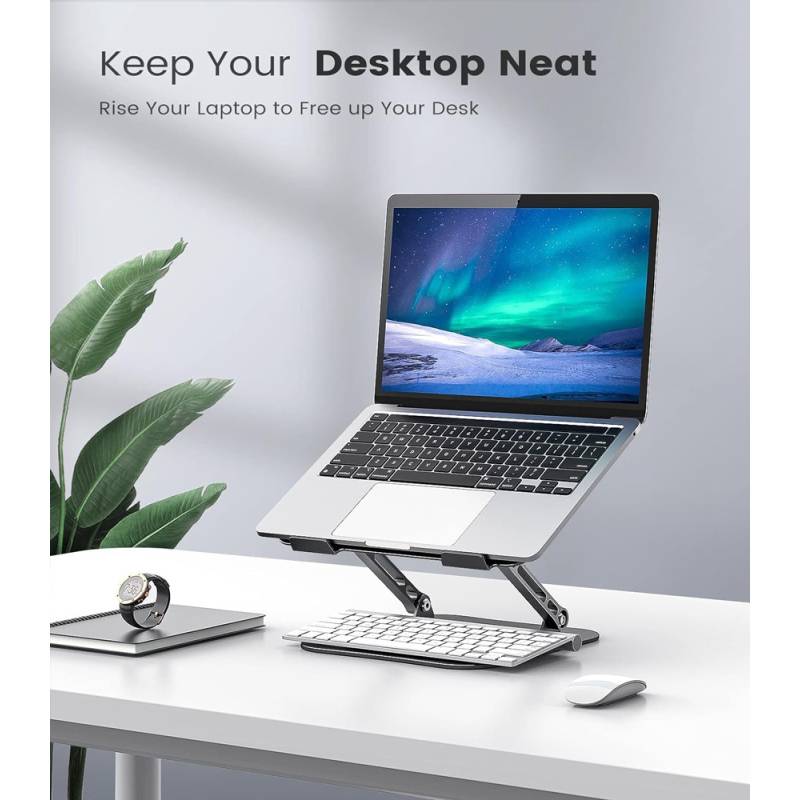 Powertech επιτραπέζια βάση για laptop/tablet PT-1354 έως 18.3", foldable, μαύρη – φωτογραφία 2
