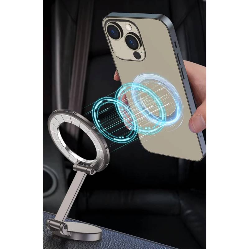 Powertech βάση smartphone αυτοκινήτου PT-1356 για ταμπλό, μαγνητική, μαύρη – φωτογραφία 4