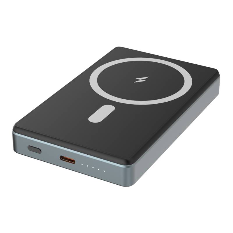 Powertech power bank PT-1377, 10000mah, magnetic wireless, 20W, γκρι – φωτογραφία 3