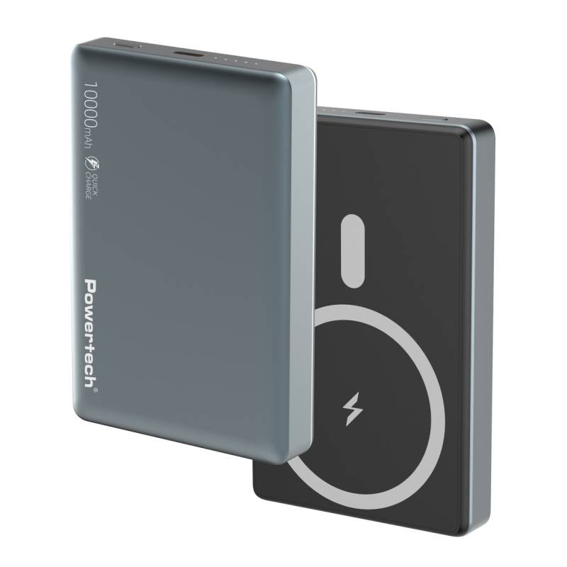 Powertech power bank PT-1377, 10000mah, magnetic wireless, 20W, γκρι