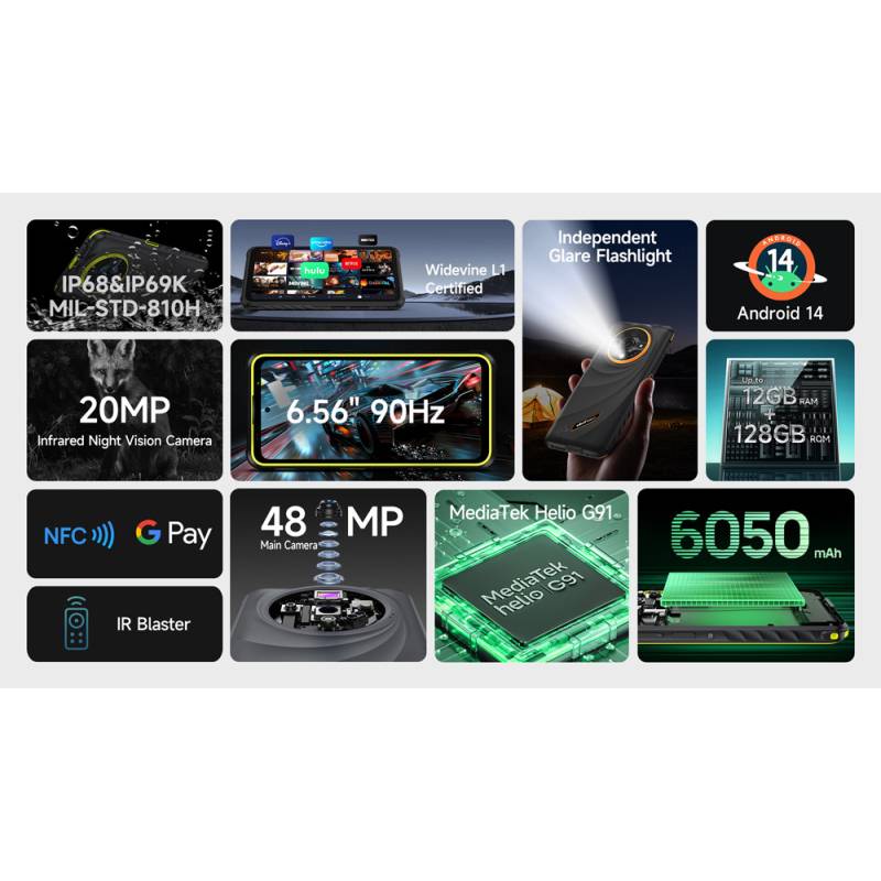 Ulefone smartphone Armor X31, 6.56", 6/128GB, 6050mAh, IP68/IP69K, μαύρο – φωτογραφία 2