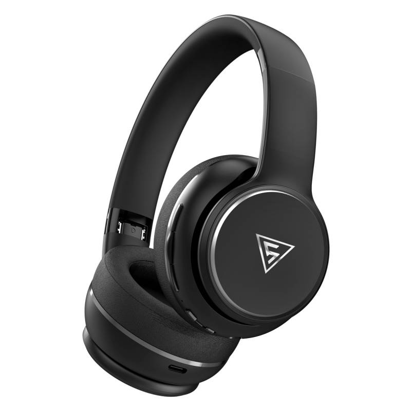 Doqaus headphones DESIGN 3, ασύρματα & ενσύρματα, Φ40mm, 600mAh, μαύρα – φωτογραφία 4