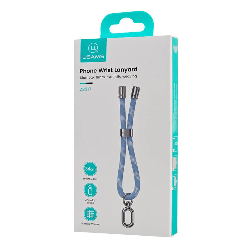 USAMS κορδόνι καρπού για κινητά ZB317, 34cm, universal, μπλε – φωτογραφία 5