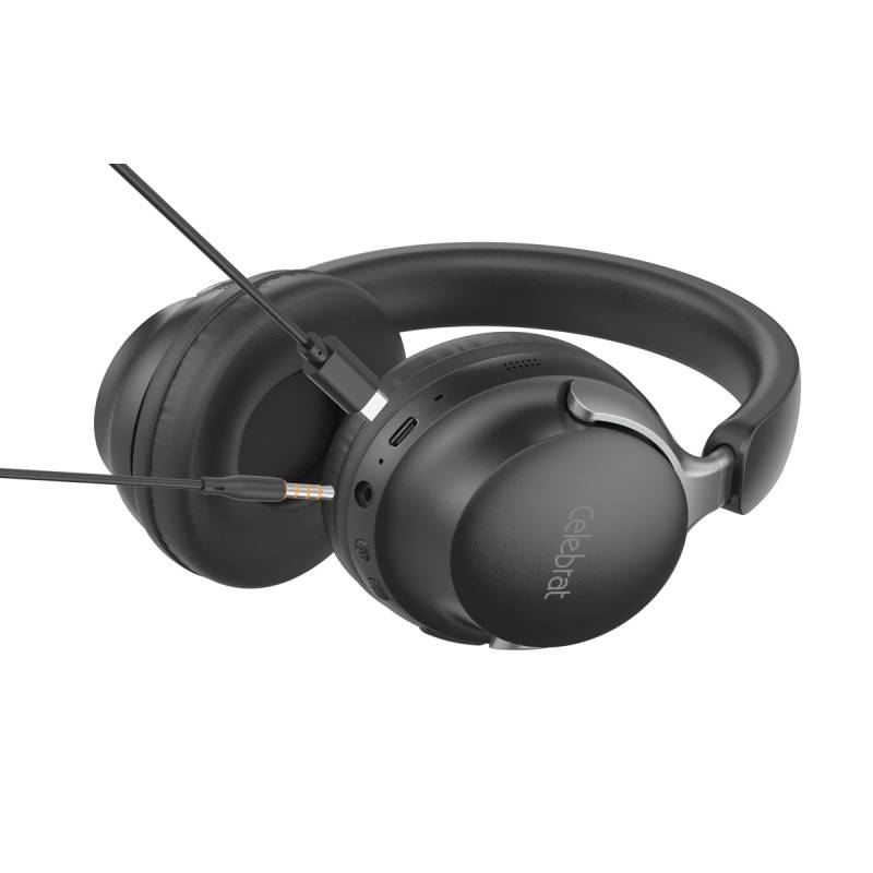Celebrat headphones A40, ασύρματα & ενσύρματα, 40mm, 250mAh, μαύρα – φωτογραφία 2