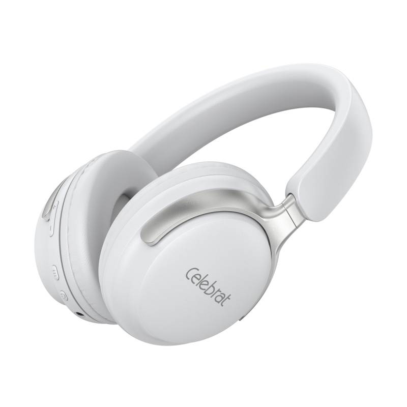 Celebrat headphones A40, ασύρματα & ενσύρματα, 40mm, 250mAh, λευκά – φωτογραφία 3