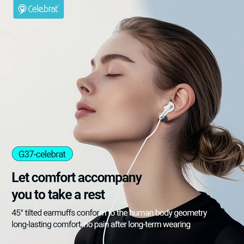Celebrat earphones με μικρόφωνο G37, USB-C σύνδεση, 14.2mm, 1.2m, μαύρα – φωτογραφία 2