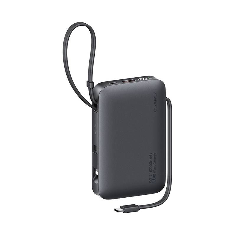 USAMS power bank CD228 με 2x καλώδια, 2x θύρες εξόδου, 10000mAh, 20W, γκρι USAMS power bank CD228 με 2x καλώδια, 2x θύρες εξόδου, 10000mAh, 20W, γκρι
