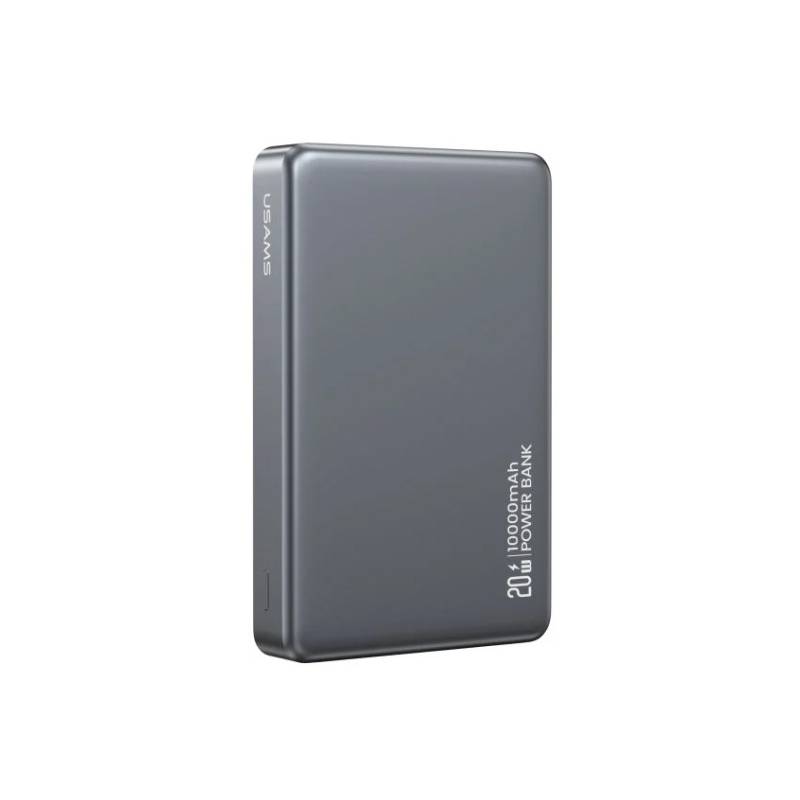 USAMS power bank CD242, magnetic wireless, USB-C έξοδος, 10000mAh, 20W, γκρι
