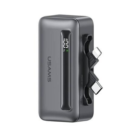 USAMS power bank CD233, USB-C/Lightning έξοδος, 4500mAh, 20W, γκρι